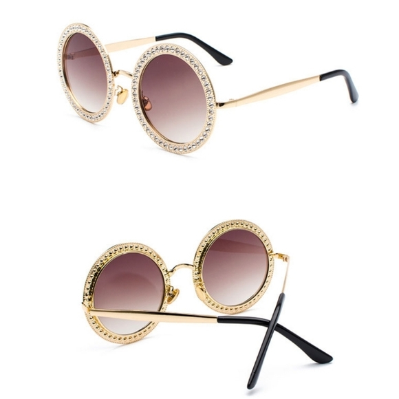 Royal Round Sunglasses with Swarovski Crystals - Picture 4 of 8